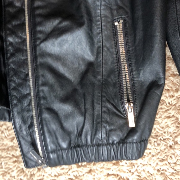 BCBG Black Leather Jacket - Picture 2 of 5